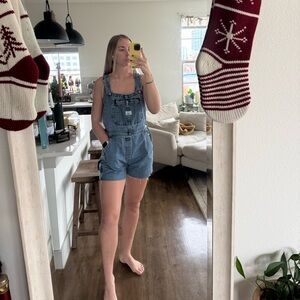 Vintage Lee overall shorts